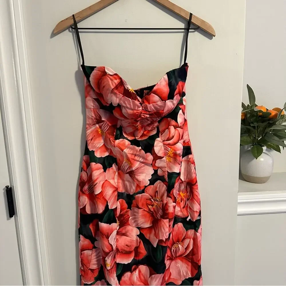 Vintage Floral Pink Rose Mini Dress & Jacket XS